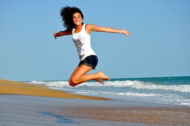 BEACH, EXCITED, confident