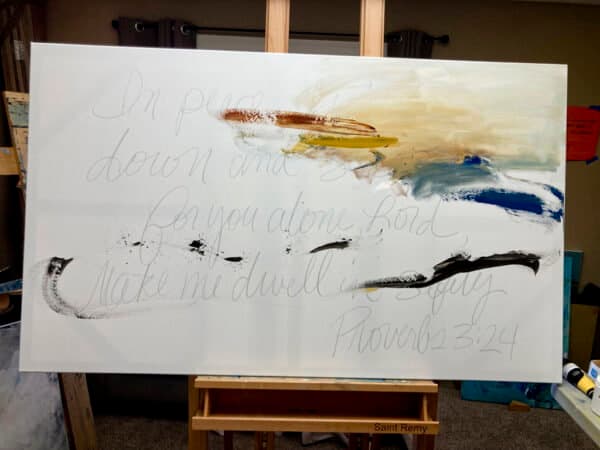 Julie's Joy in progress on the easel